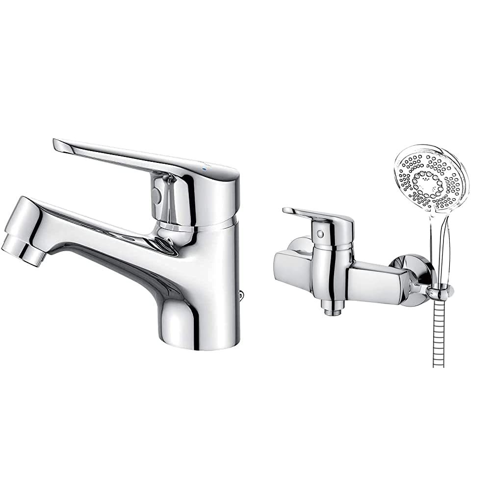 Ibergrif-M11050-Roma-Grifo-Bano-Clasico-Mezclador-Monomando-Para-Lavabo-Cromo-Plata-Roma-Grifo-De-Ducha-Con