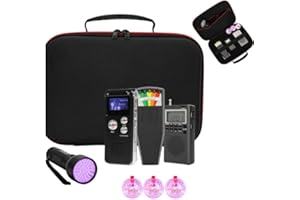 BESILO 8 Pcs Ghost Hunting Kit with 1 EMF Meter,1 EVP Recorder,1 Spirit Box,1 UV Light,3 LED Light up Cat Balls & 1 Carrying Case