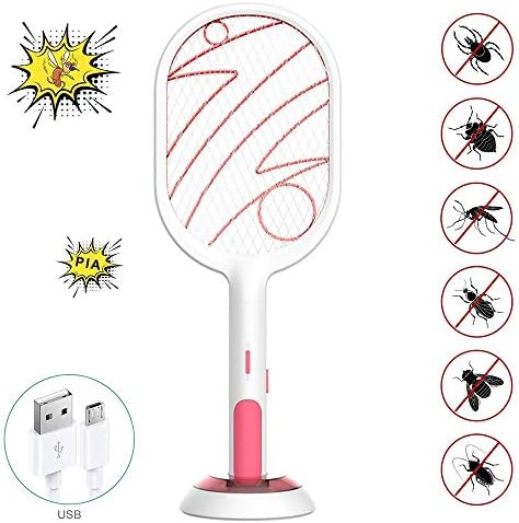 電撃ラケット ハエたたき父の日 プレゼント ハエたたきラケット 強力 充電式 3層ネット 薬剤不使用 蚊取り ハエ取り 害虫退治 屋外 室内 電撃殺虫灯 吸引式捕虫器 電撃殺虫灯 吸引式捕虫器 電撃蚊取り器 Uv光源誘引式 Mfmusic Ca