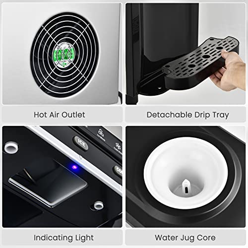 COSTWAY Water Dispenser with Ice Maker, Hold 35 Gallon Bottle, 3in1