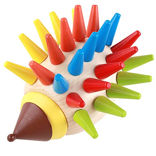 callm Puzzle Toy,Wooden Disassembly Assembly Building Block Hedgehog Toy Balancing Puzzle Fun Toy (Multicolor)