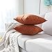 Kevin Textile 2 Packs Fall Large Pillow Covers Decorative Hand Made Faux Linen Throw Pillow Cover Cushion Case for Floor with Invisible Hidden, 26-inches, Orange
