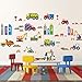 City Construction Vehicles Peel & Stick Baby/Nursery Wall Art Sticker Decals