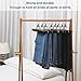 SONGMICS Pants Hangers, 12 Pack Solid Wood Anti-Slip Felt 360° Rotatable Hook Trouser Clamp Hanger, Brown UCRW07K-12