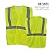 SHORFUNE High Visibility Safety Vest with 2 Pockets and Reflective Strips, Loop and Hook, Yellow, ANSI/ISEA Standards, S-M