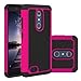 AutumnFall® Rubber Hybrid Hard Silicone Shockproof Case Cover for ZTE Z981 (Hot Pink)