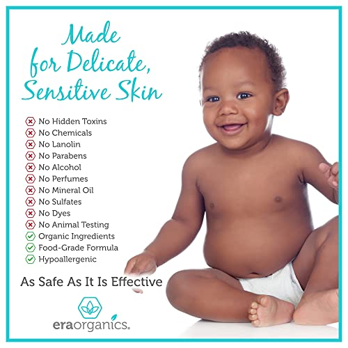 Era Organics Diaper Rash Cream Extra Soothing Zinc Oxide Diaper Rash Moisturizer with Organic