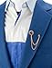 Knighthood Men's Royal Blue Stone With Inspired Stone Detailing Hanging Chain Lapel Pin/Brooch Golden