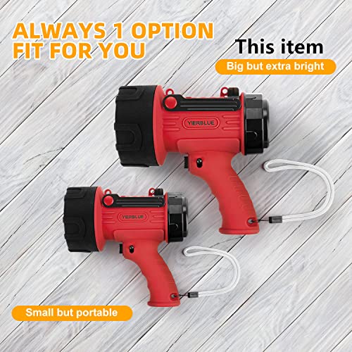 YIERBLUE Rechargeable Spotlight Flashlight with 300000 Lumen LED, IP67