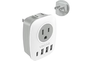 US to Japan Plug Adapter, VINTAR 2 Prong to 3 Prong Outlet Adapter with 2 AC Outlets, 3 USB and 1 USB C Ports, Japan Travel Power Adapter for USA to Japan China Canada Philippines, Type A