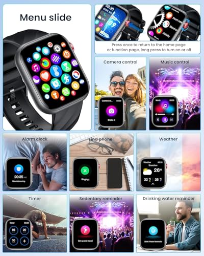 Smartwatch Reloj Inteligente Hombre con ECG+HRV：1.97'' AMOLED Smart Watch con Bluetooth Llamadas Presión Arterial BIM Temperatura Pulsera Actividad con 24H Pulsómetro Sueño Compatible iOS Android