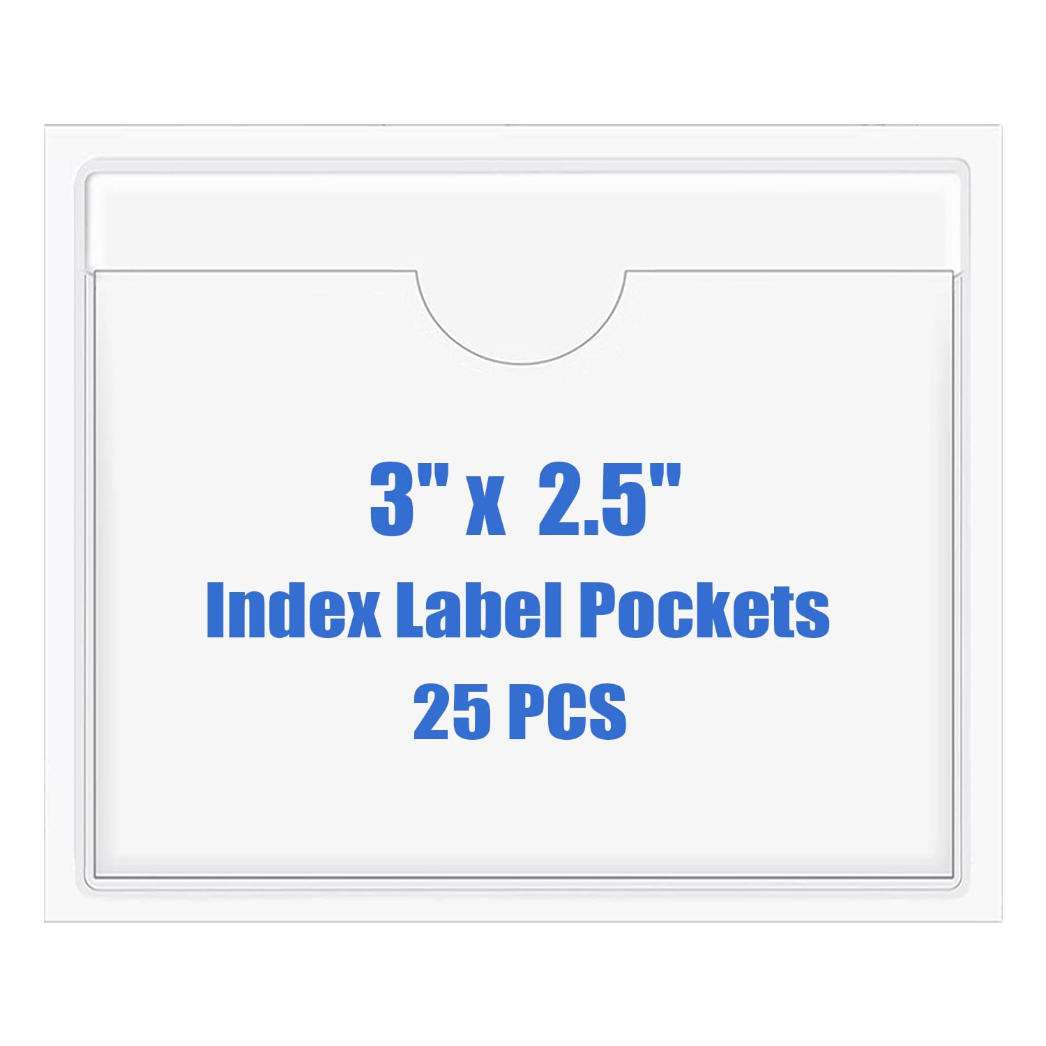Photo 1 of Origin-Joy 25 PCS Self-Adhesive Index Label Pockets, Clear Plastic Peel & Stick Card Holders with Top Open for Loading (3 x 2.5 inch)