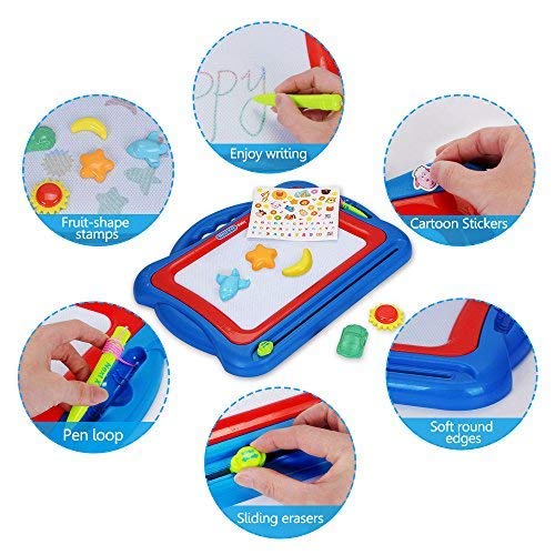 NextX Magnetic Drawing Board Write and Learn Creative Toy, Blue-Red