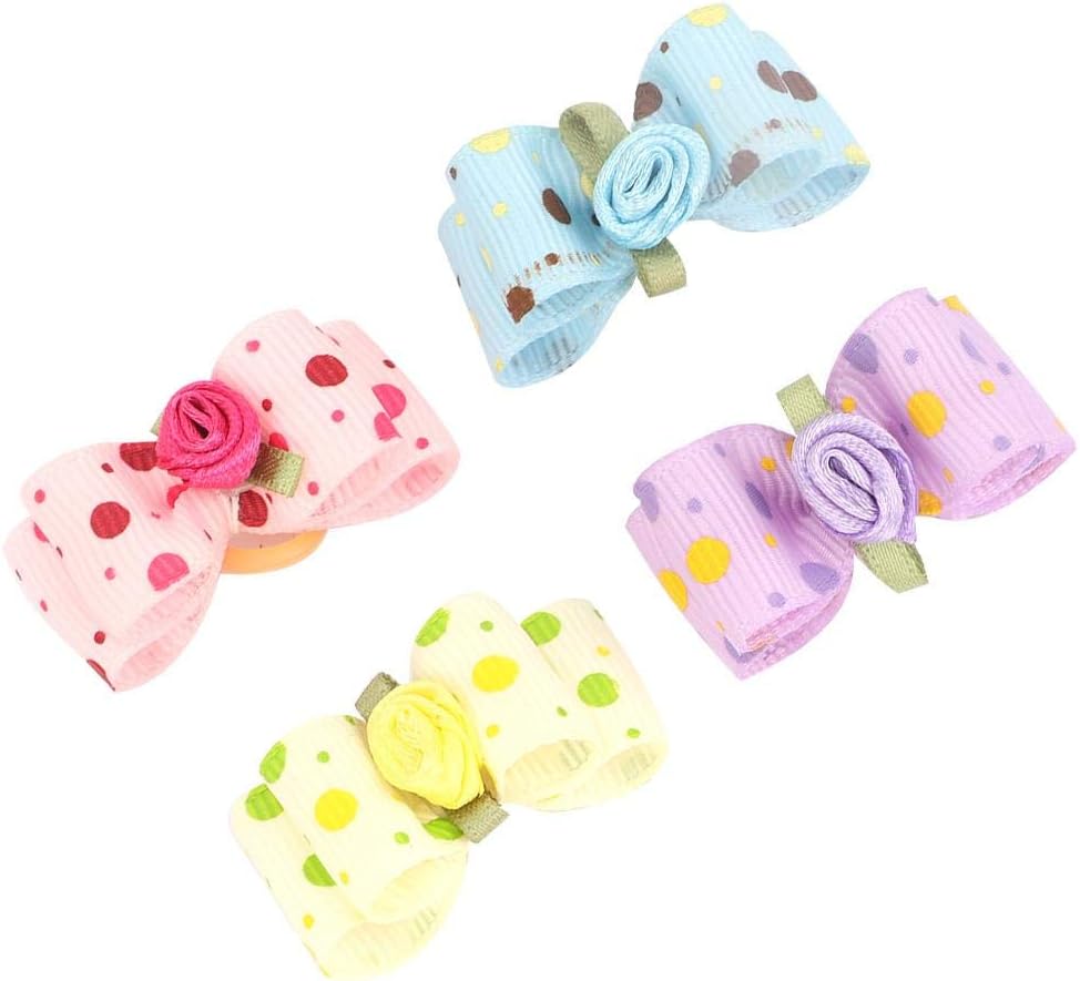 20Pcs Dog Cat Double Layer Bow Rubber Bands Pet Bowknot Hair Rope Lovely Pet Topknot Pet Grooming Headwear Pet Puppy Teddy Hair Bows Accessories - Image 3