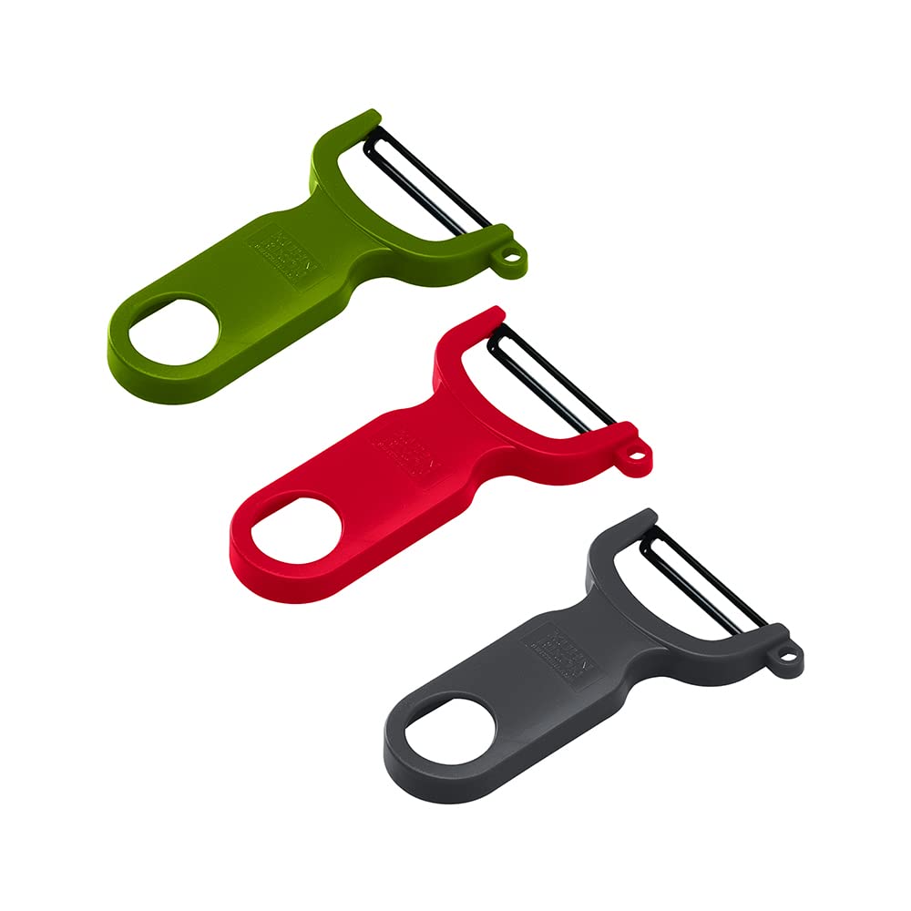 Swiss Peeler 3pc Set, Green, Red and Grey