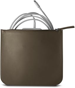 Lucrin - Pouch for Apple Charger - Dark Taupe - Genuine Leather