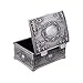 Feyarl Vintage Tiny Mini Trinket Box Treasure Chest Jewelry Box Earrings Rings Organizer Storage Floral Engraved Surface(2.6 x 2.2 x 1.2 inches)