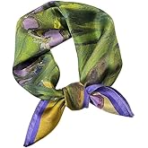 Lenvowela Mulberry Silk Scarfs Women Small Square Scarf 21" x 21" Breathable Lightweight Neckerchief Headscarf