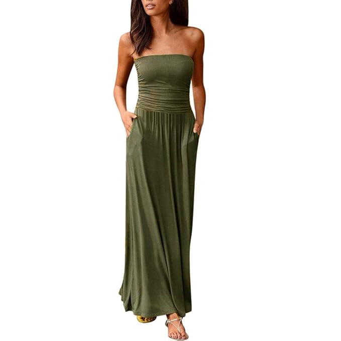 green boho maxi dress