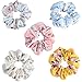 KECUCO 18 Colors Women's Chiffon Flower Hair Scrunchies for Girls Ponytail Holder Elastic Hair Bands, Including 5 pcs Chiffon Polka Dot Print Hair Ties and 13 pcs Colorful Flowers Hair Bows(COLOR 1)