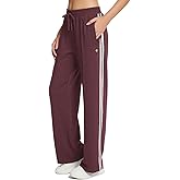 baleaf Womens Track Pants Athletic Running Pants Sweatpants Straight Leg Zipper Pockets Sports Jogging Striped Loose Fit