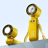 Kimguard Handheld Portable Turbo Fan with Ice Cooler, Speed (1-199) 5500mAh Rechargeable Personal Fan,[20H Cooling Time] [20000 RPM] Small Pocket Fans for Travel/Outdoor/Office, Yellow