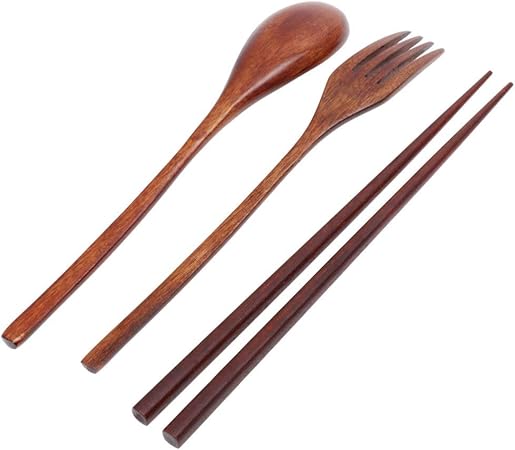 Bestonzon Holzbesteck Geschirr Besteck Reisebesteck Portableb Utensilien Gabel Loffel Stabchen Umweltfreundliche Japanisch Amazon De Sport Freizeit