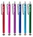 The Friendly Swede Micro-Knit Stylus Pen for Touchscreen — 6-Pack Hybrid Fiber Tip Universal Capacitive Stylus Pen for iPad; Lanyards & Cleaning Cloth - Hot Pink/Aqua Blue/Green/Dark Blue/Red/Purple