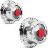 Pair of Chromed Six Hole Hubcaps with Gasket Replaces Stemco 300-4009 &amp; 340-4009
