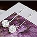 Jiayiqi Women's Charming Silver Plated Diamond Ball Long Chain Dangle Drop Earrings