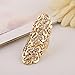 TOOPOOT Charm Rhinestone Full Finger Knuckle Hollow Out Ring (Gold)