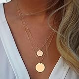 TONSEE Infinity Charm Simple Double Layers Chain Sequins Pendant Necklace