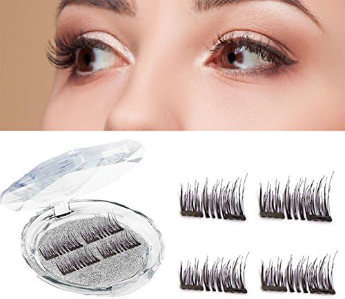 Magnet Eyelashes-Dual Magnetic False Eyelashes with 3D Reusable Cover Half Eyes Fake Lashes Natural looking Lash with Lightweight 100% Handmade 1 pair (4 piece) (DUAL-01HALF)
