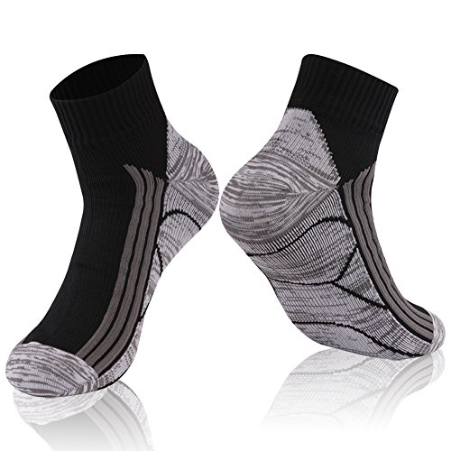 Camping Hiking Waterproof Socks, RANDY SUN Breathable High Visibility Unisex Running Climbing Socks, 1 Pair-Black-Ankle socks,Small (Best Waterproof Running Socks)