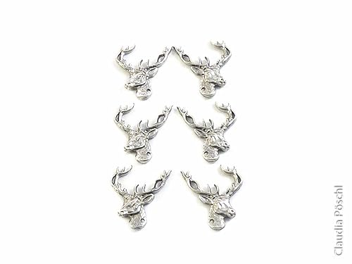 Miederhaken Hirsch Zierknopf 6er Set