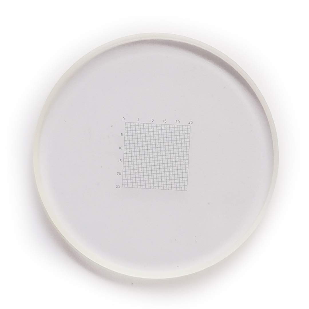 MUHWA Microscope Calibration Slide, 0.2mm Net Shaped Eyepiece Micrometer, Glass, White