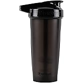 PerfectShaker ACTIV Protein Shaker Bottle | Leak-Proof, BPA-Free, Shatter-Resistant | ActionRod Mixing Technology for Smooth Blends | Gym, Fitness & Sports Mixer Cup - Black -28oz