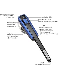 Auriculares Bluetooth, auriculares inalámbricos V4.1 Bluetooth para negocios, auriculares a prueba de sudor con auriculares in ear manos libres Bluetooth para teléfono móvil