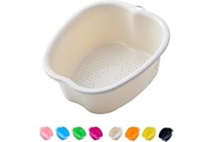 AXLOFO® Foot Soaking Bath Basin, Large Plastic Foot Soaking Tub, Foot Massage Foot Bath Bucket, Great for Getting the Dead/Old Skin Off Your Feet (whitebasin)