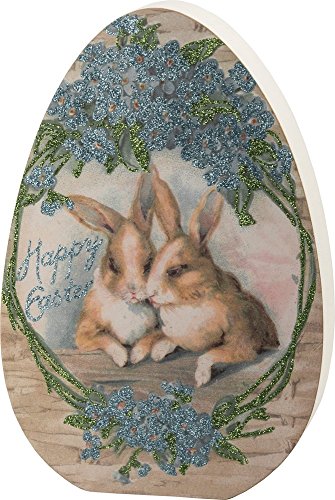 Primitives by Kathy Happy Easter Egg Shaped 8 Inches x 12 Inches
Glitter Paper Wood Chunky Sitter Decorative Signs