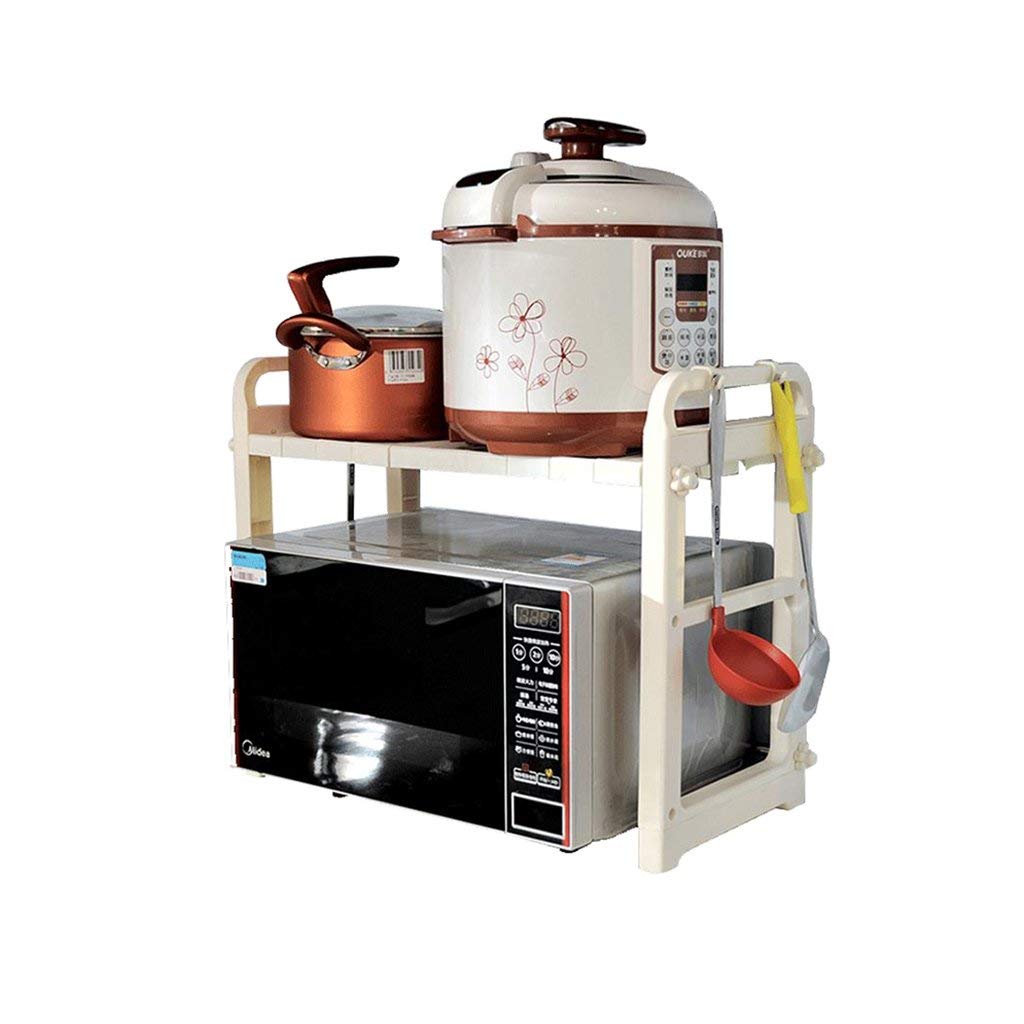 C-F Estante Blanco de Microondas de 2 Gradas con 4 Ganchos Soporte ...