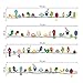 DecalMile Colourful Cute Birds Wall Sticker Removable Vinyl Wall Sticker Wall Pictures for Bedroom Living Room Office
