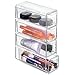 InterDesign Rain 4-Drawer Cosmetic Organizer for Makeup, Beauty Products - Flip Tower, Clear