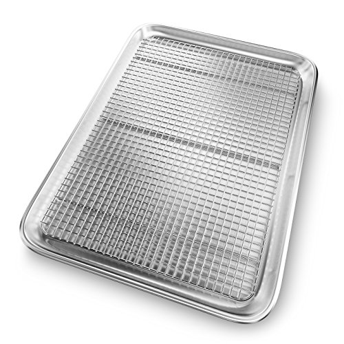Buy Baking Sheet with Cooling Rack Aluminum Half Size Cookie Sheet 18