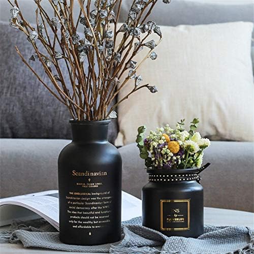 Oneriverspring40 Flower Vase Set Of Three Nordic Black Glass Vases Hydroponics Plant Flower Home Decor For Artificial Flower Bouquet With Vase Table Decoration