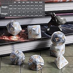 CiaraQ DND Polyhedral Dice Set with a Black Dice