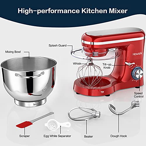 HOWORK Stand Mixer, 660W Electric Kitchen Food Mixer With 6.55 QT