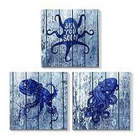 3 Piece Canvas Wall Art - Ocean Theme Mediterranean Style - Canvas Prints Home Artwork Decoration for Living Room,Bedroom - 12