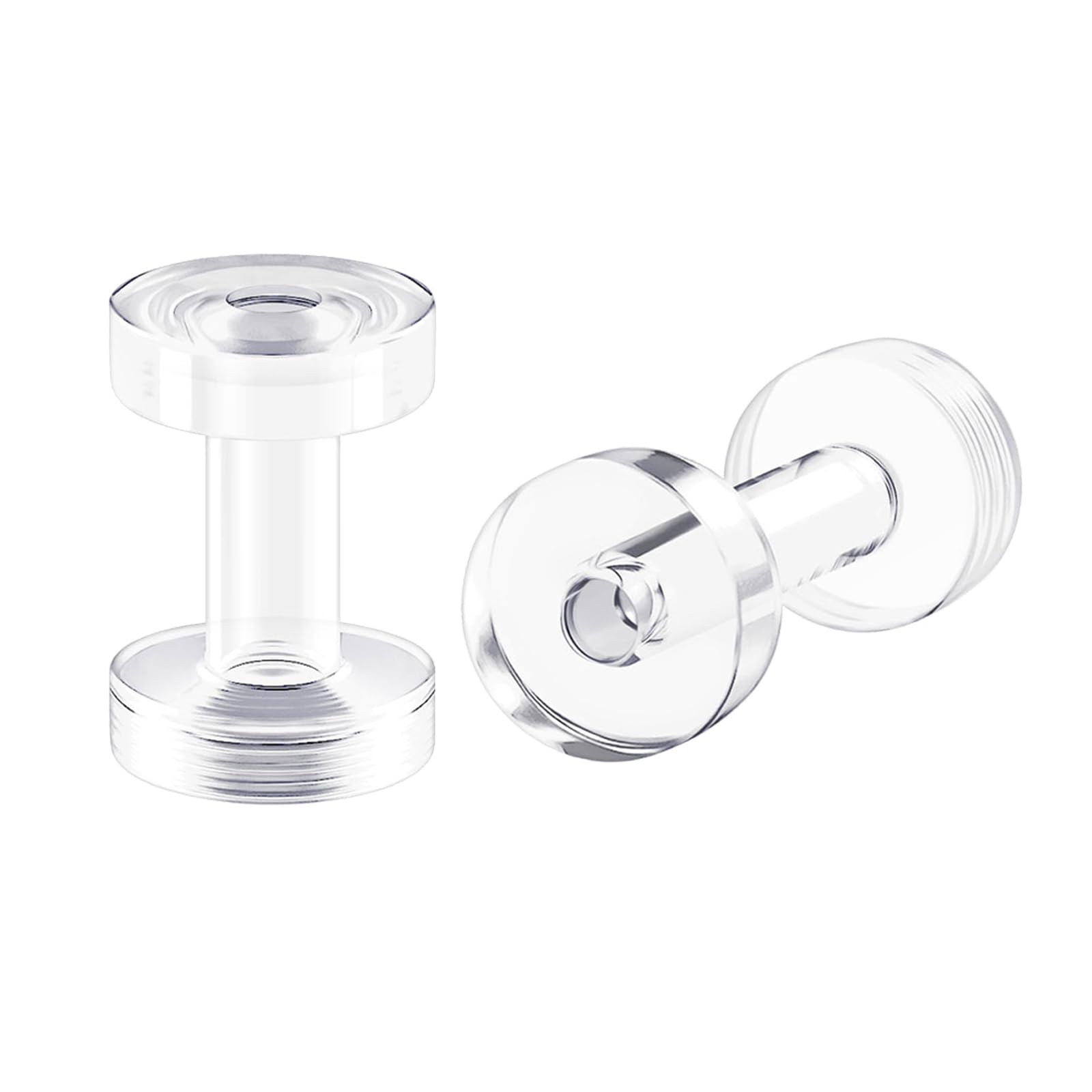 bodyjewellery 2g 2 Gauge Clear Acrylic Screw fit Flesh Tunnels Ear Plugs Ear Stretching 2Pcs, Acrylic