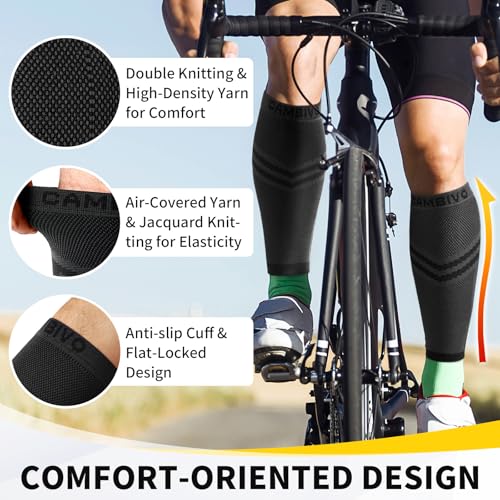 CAMBIVO Compression Calf Sleeve for Men and Women | Compression Knee Highs, Elastic Compression Socks for Sports, Football, Running, Cycling, Circulation Legs, Varicose Veins